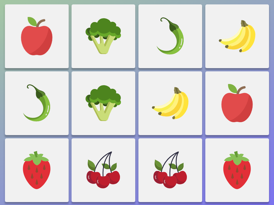 tableau de différents fruits et légumes